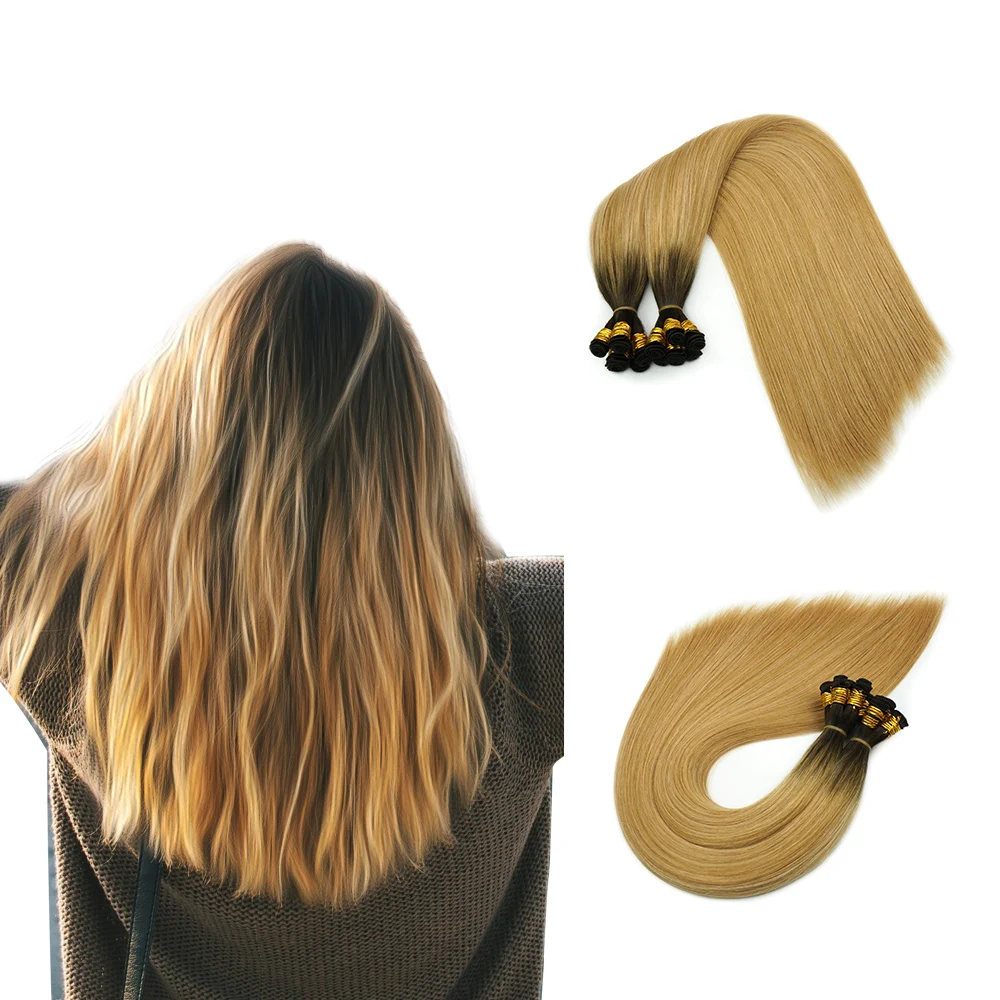 Luxury human hair extensions ombre and balayage 100% human remy hair cuticle intact hot styles double drawn 12A hand tied wefts