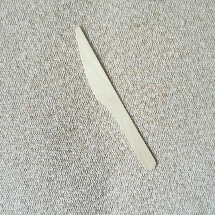 hot selling wholesale factory price 16cm wooden disposable fork spoon and knife set