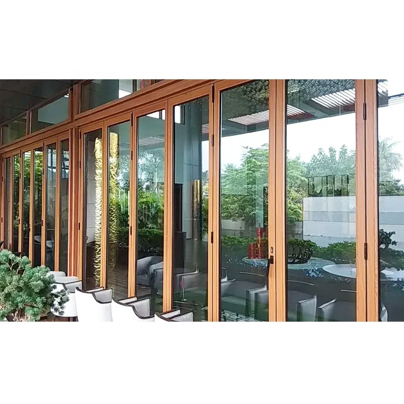 American Professional Thermal Break Aluminum Glass Bi Folding Door For Patio