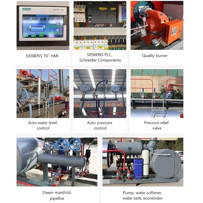 Horizontal Plc Control Low Fuel Consumption Fire Tube Industrial 8Tph Energy Saving Steam Boiler for Juice