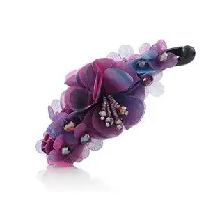 Hot sell  Fashion sweet  flower shape banana clips  beautiful Rhinestone hair ornaments banana clips  KBXJJ010