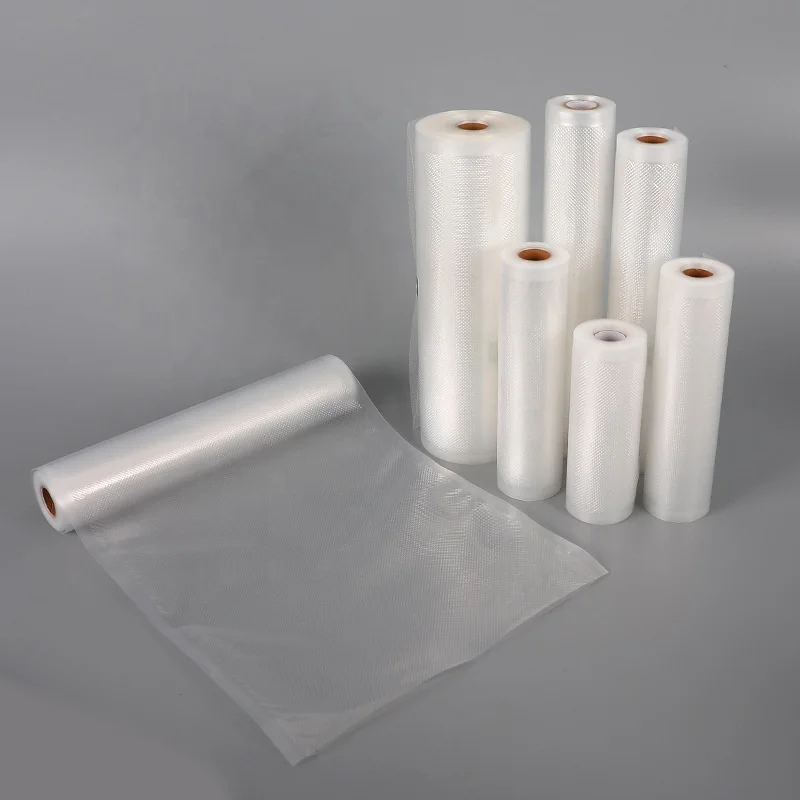 2024 Hot Sale One Side Embossed Transparent Nylon Vacuum Roll Flim For Frozen Foods Heat Seal Vacuum Sealer Bag Vacuum Pouch