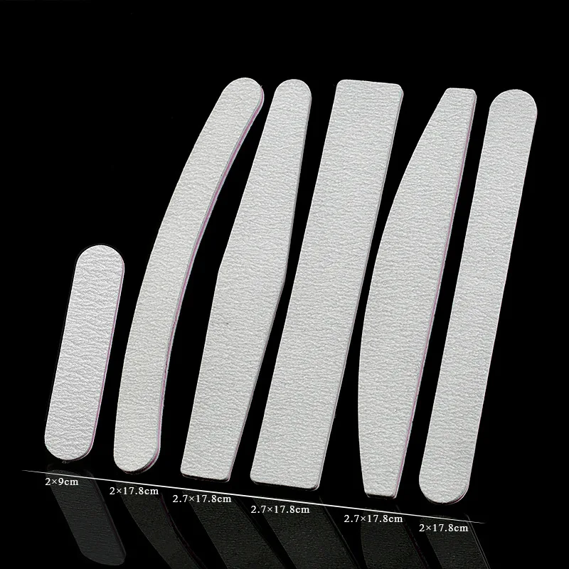 Nail File 100/180 Sandpaper Sanding File Double Side of Polishing Files for Manicure Buffers Half Moon Lime Nail Tools Supplier