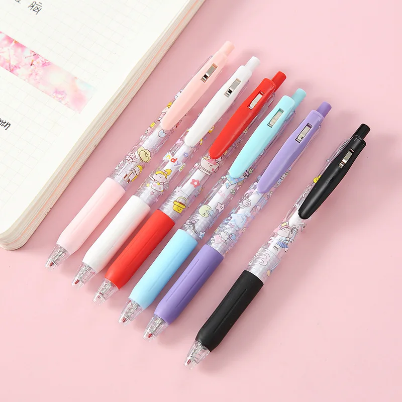 0.5mm Creative Cartoon wholesale cute custom gel pen black retractable Ink gel pen Student Exam Pen Kawaii Stationery
