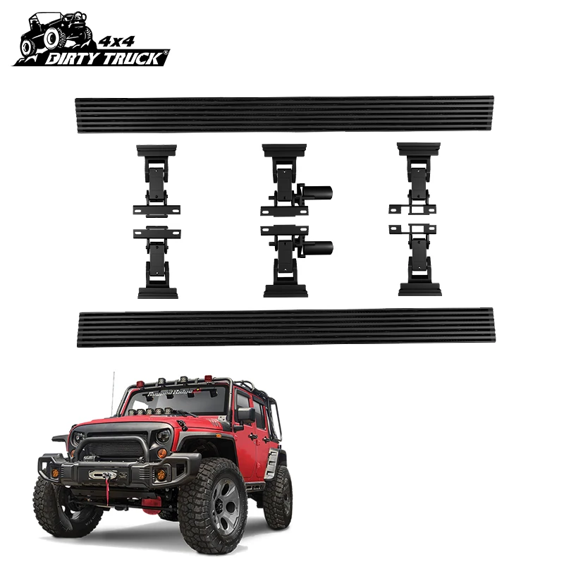 DirtyTruck 4x4 Power Side Steps Rock Electric Rail Steps Auto Unlimited Running boards For Jeep Gladiator 2020+