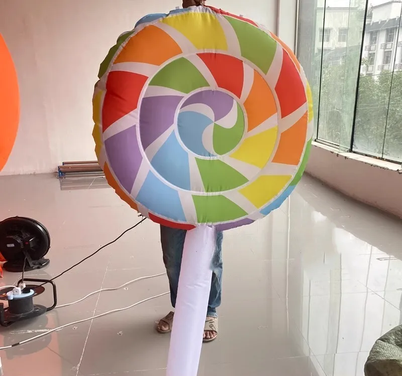 Hot Sale Customized Giant Sweet Inflatable Lollipop Led Light Party Ceiling Inflatable Candy Model Balloon For Sale