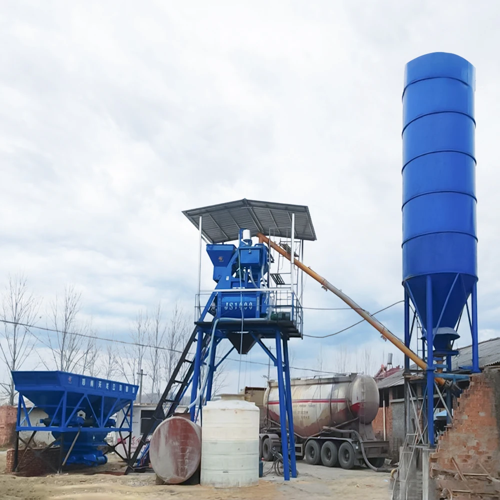Stationary concrete batching plant Automatic Electric Fixed concrete mixing plant