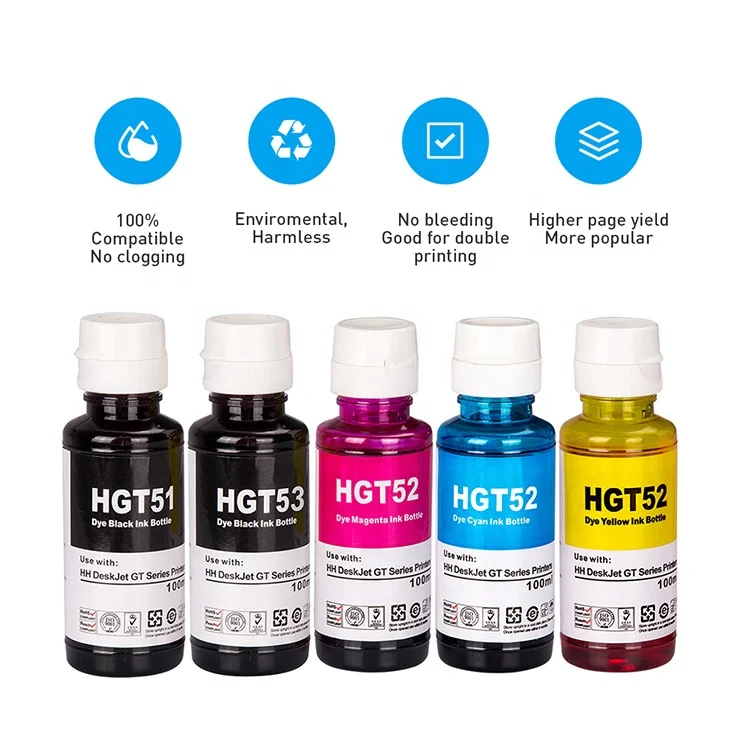  INK-POWER GT 51 52 53) GT51 GT52 GT53 премиум цвета совместимый бутылка для воды на основе пополнения чернил принтера HP DeskJet 5810 310