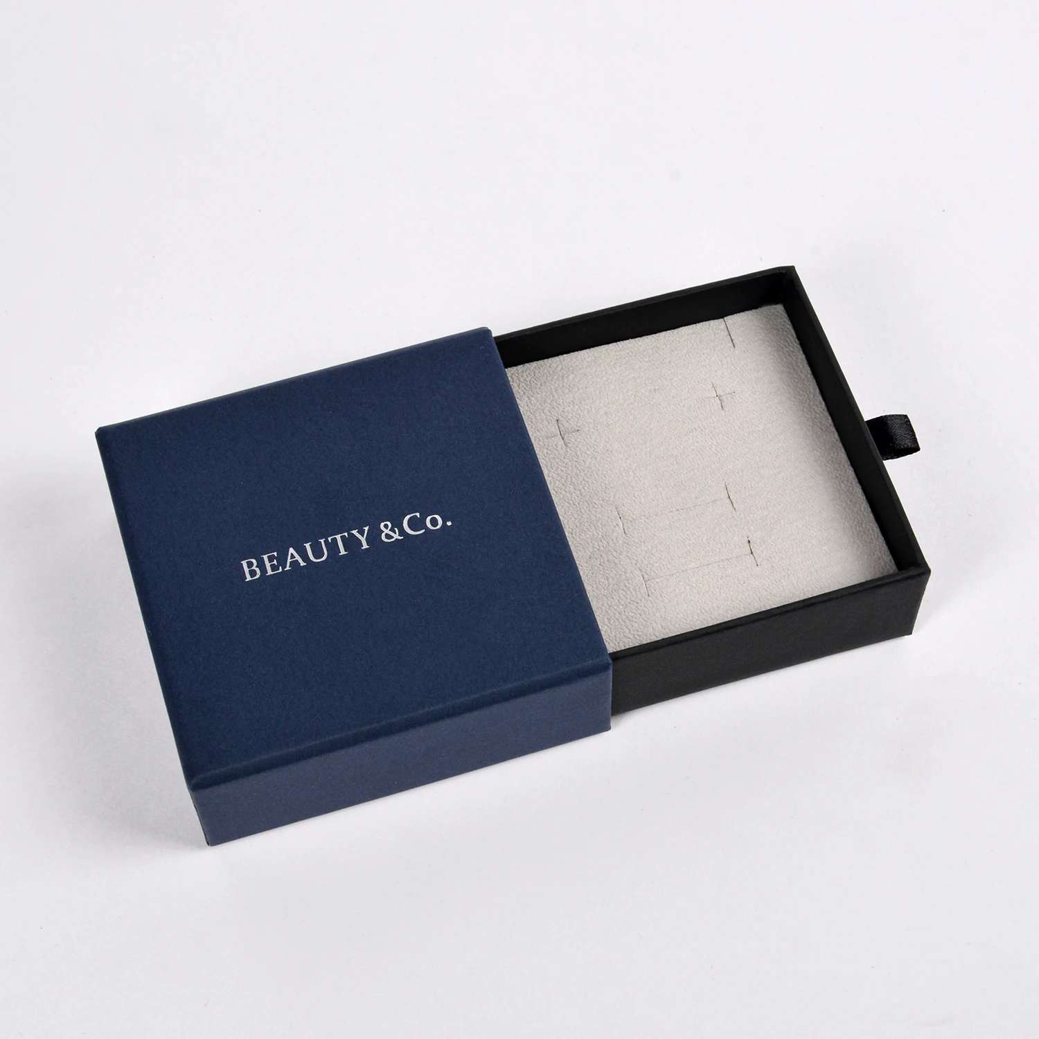 Custom Logo Eco-Friendly Jewelry Packaging Box Low MOQ Velvet Insert Paper Slide Drawer for Storage