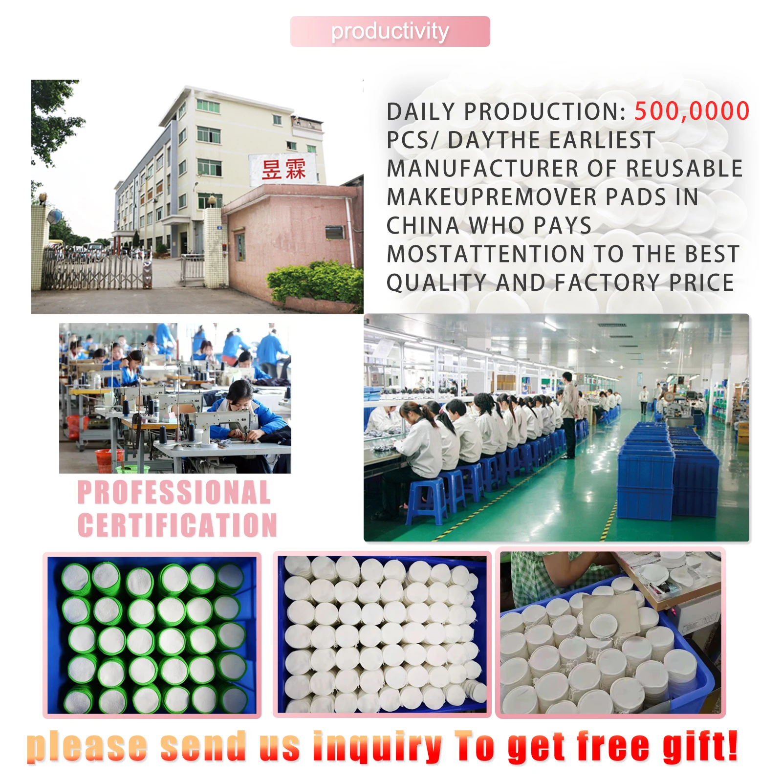 Reusable Round Sanitary Zero Waste Velour Velvet Washable Biodegradable Cleaning bamboo Cotton Makeup Remover Face Pad