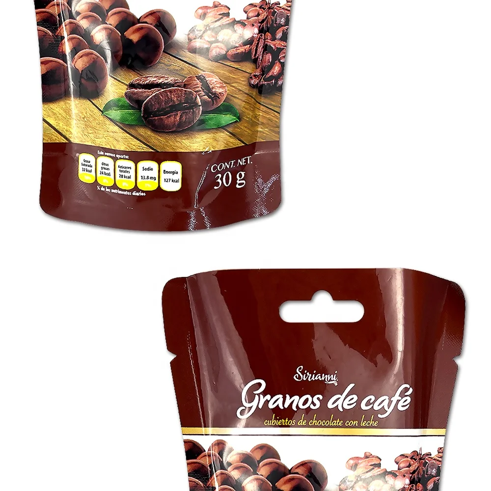 Aluminum Foil Snack Tea Chocolate Packaging Bag Candy Resealable Stand Up Mylar Bags Free Shaped Coffee Bag With Valve