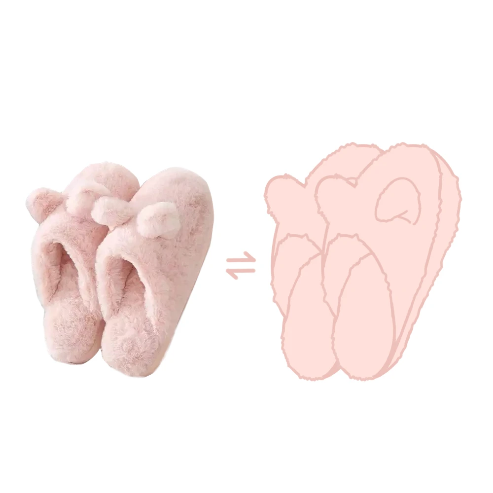 Slippers for Women Fluffy Slip On House Memory Foam Plush Cute Animal Slippers  Indoor Home Slippers