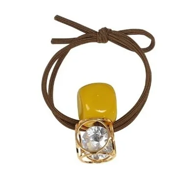 Korean hollow rhinestone square head rope hair tie Spring new rubber band hair accessories