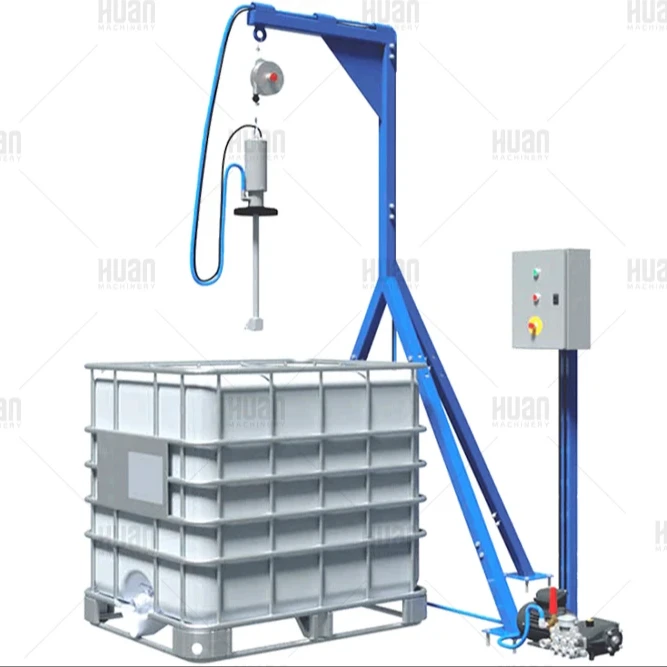 Automatic IBC totes washer for cleaning of IBC totes and containers, high pressure cleaner