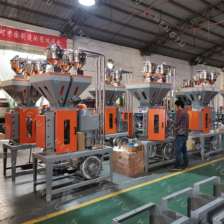 cast stretch film gravimetric blender and loader unit industrial plastic pellets mixer machine