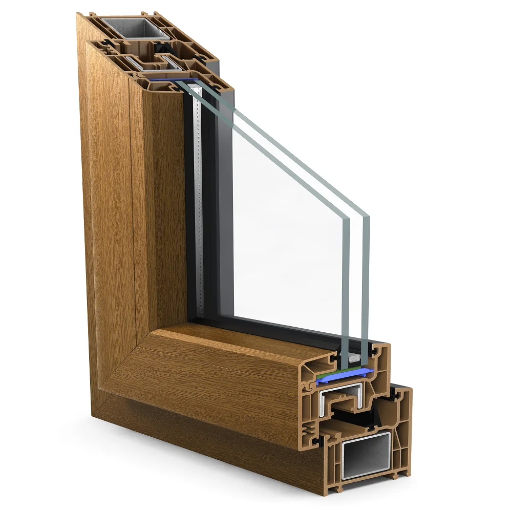 China good quality upvc profile to make PVC windows and doors 65mm upvc profile