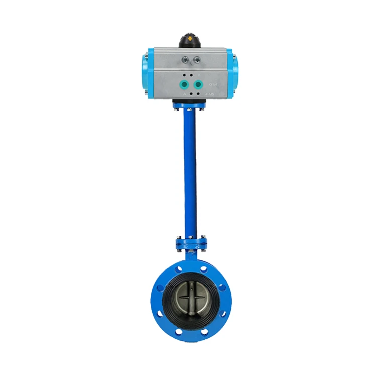 DN40 1.5 Inch Extended Stem CI Flange Connected EPDM Rubber Sealing Single Acting Pneumatic Actuator