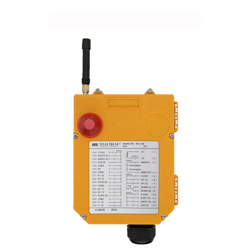 F24-12D  Buttons 200m Wireless Control Distance AC DC12-380V Wireless Waterproof Remote Control for Industrial Dock Tower Crane
