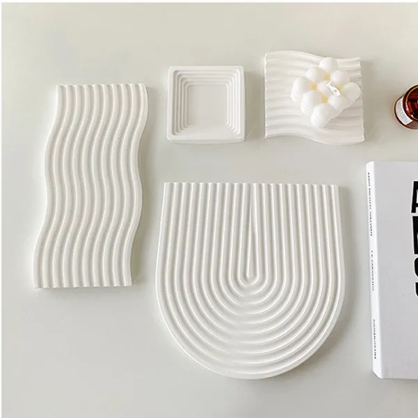 Wave pattern plaster storage tray Photo Video Studio Picture Prop Decoration Backgrounds for Product Photography Props