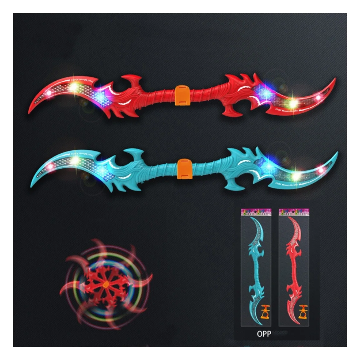 LED toys Light Up Curved Pirate Sword with LED knife Sword music children toy blade flashing Flash Sword