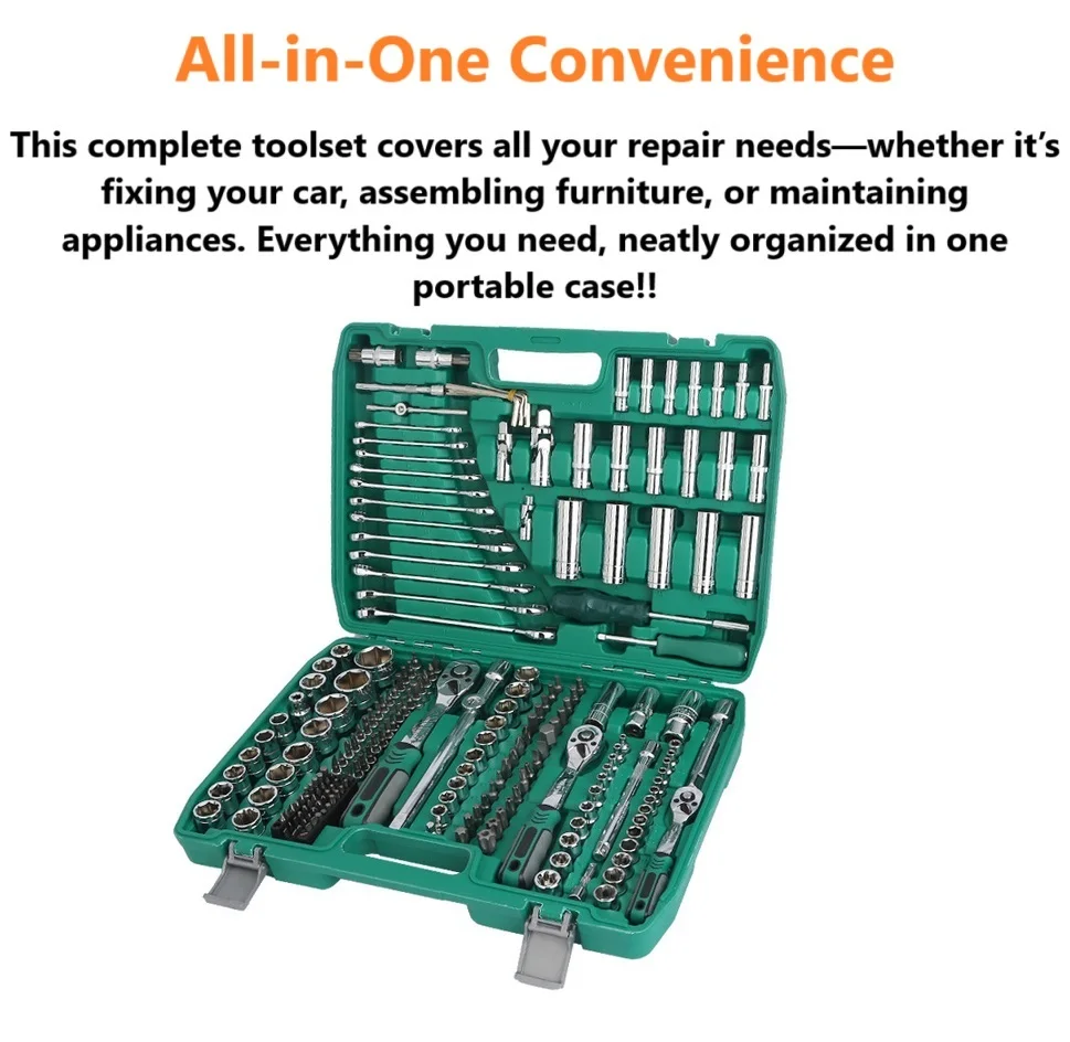 Reliable Versatile Universal 216 Pcs Tool Kit Home Renovation Projects Other Tools DIY Mechanic