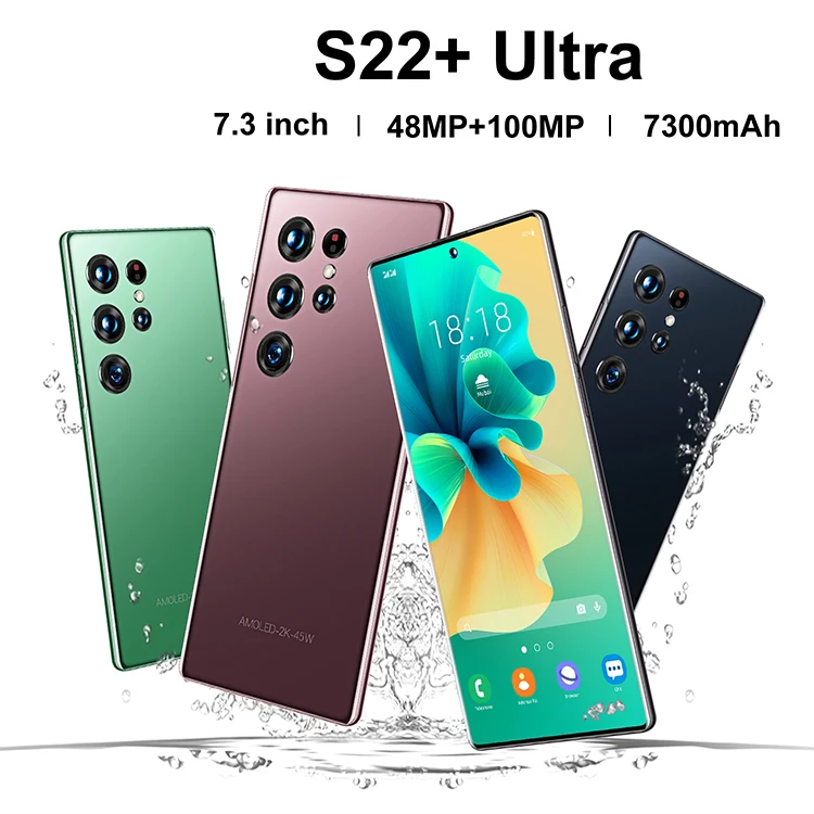 Wholesale S22 Ultra smart phone 7.3inch HD Full Screen 16gb+ 1TB Dual SIM Mobile Phone Android 3g 4g 5g Android Smartphone