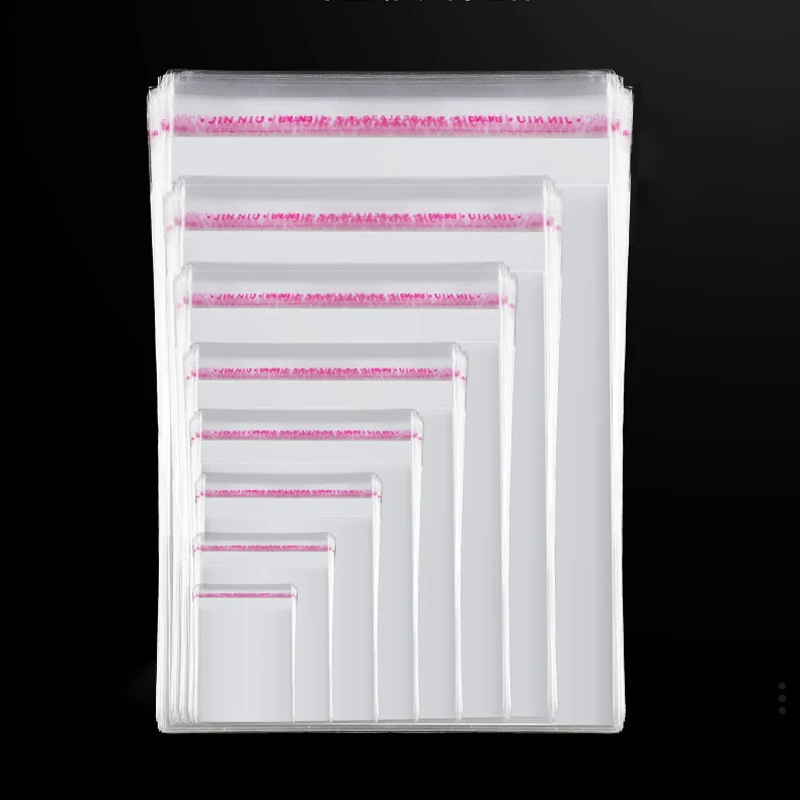 Spot Goods Transparent Cello Bags Large Various Sizes Clear Self Sealing Adhesive Plastic Poly Opp Cellophane Bag