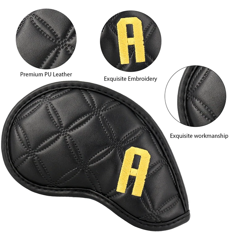 Pu Leather Iron Head Cover Golf Club Headcover Custom Made Golf Iron Head Cover Kit Golf Headcover Sets