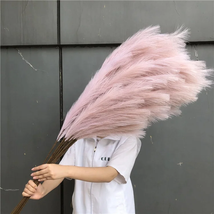 S-1174 Hot Selling INS Style Artificial Dried Decorative Pink Pampas Grass Wedding Backdrop Decoration