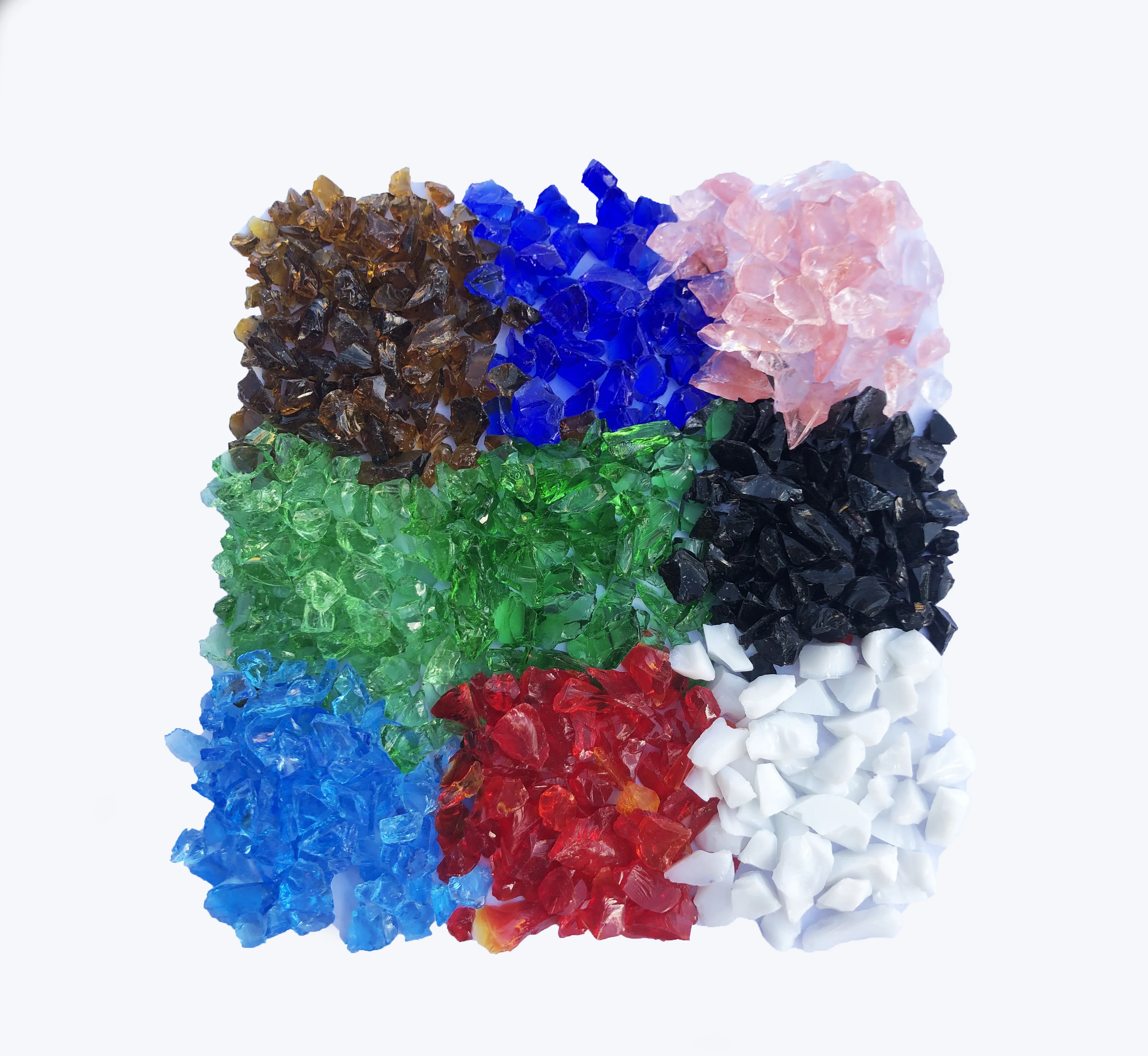 Manufacturers direct direct sales of stained glass sand art artificial marble aggregate colorful transparent sand glass