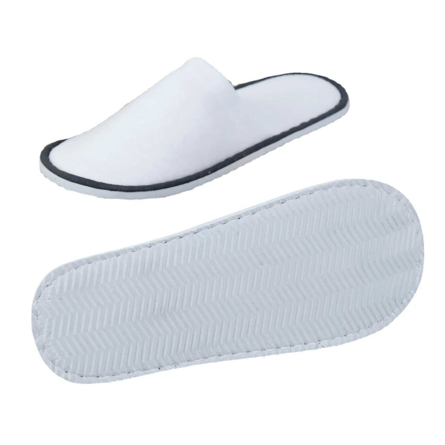 High Quality Hotel disposable anti-slip thick sole plush slippers for men women