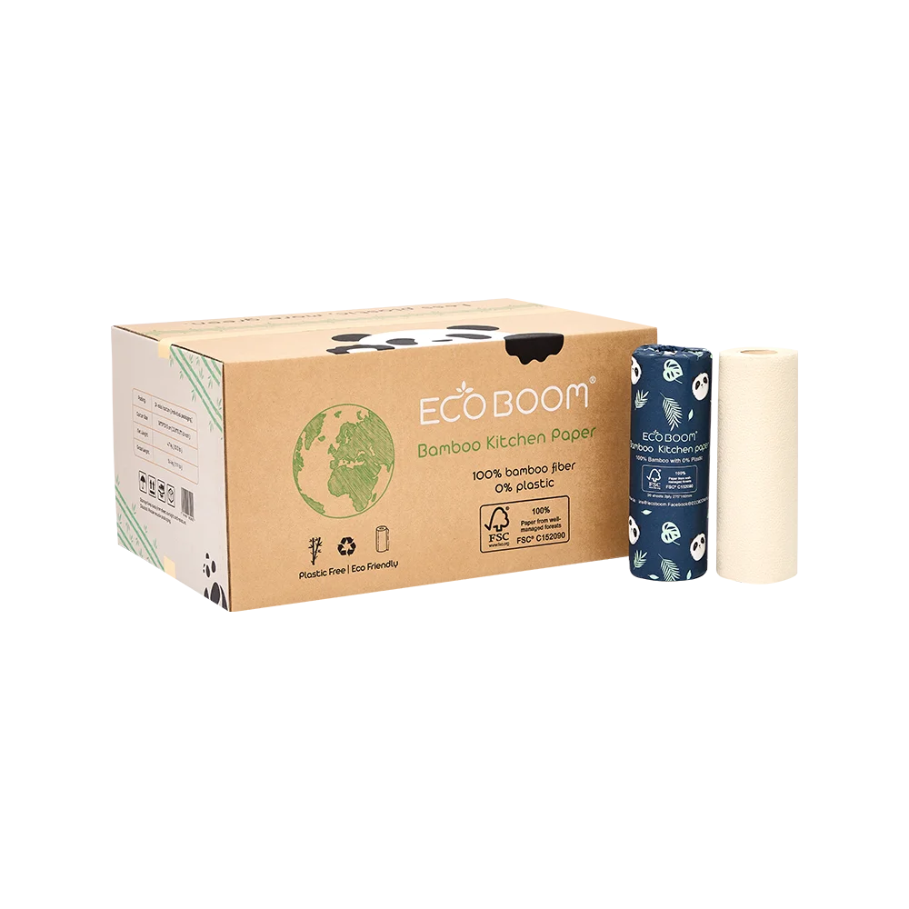 Экологически чистая биоразлагаемая кухонная бумага из бамбука ECO BOOM