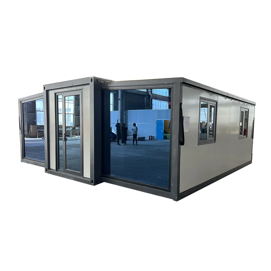 40 foot luxury mobile villa with 3 bedrooms, prefabricated portable small family, foldable and expandable container living house