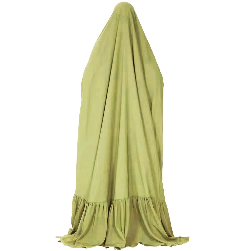 Modest Khimar Hijab Abaya Solid Color Festival Daily Robe Set Dress Niqab Burka Woman Clothing Islamic Muslim Abaya Dress Jilbab 3