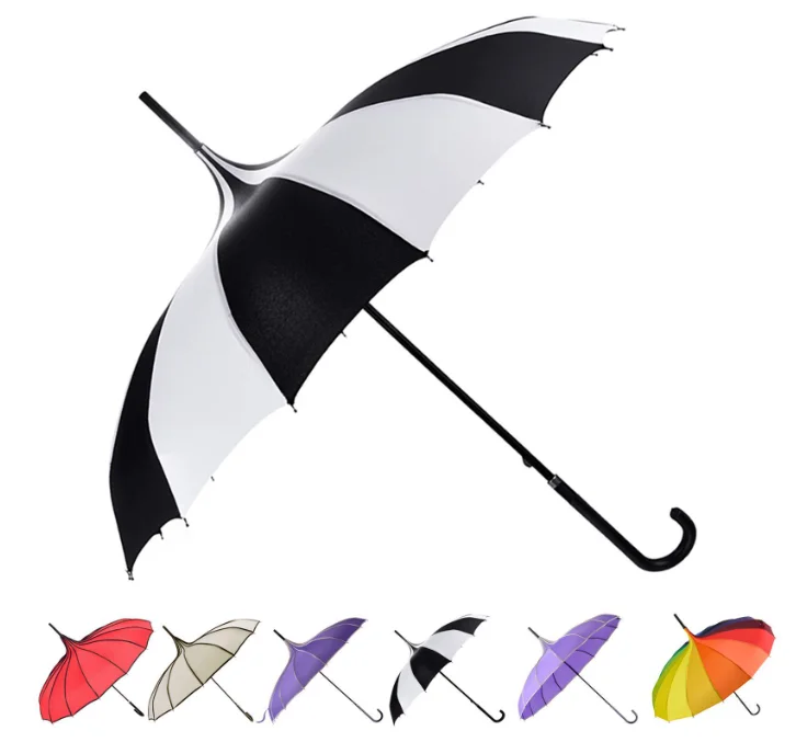 Черный Зонт-пагода с индивидуальным принтом логотипа