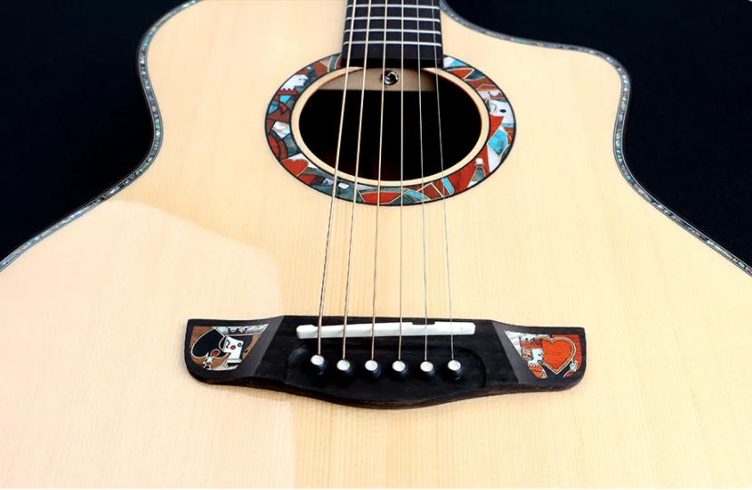 Top quality full solid 41 inch electric acoustic guitar King series