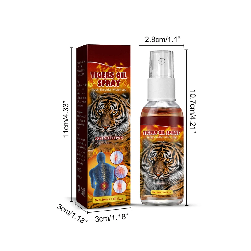 hot selling 30ml tiger oil spray ointment relaxes muscles knee muscle joint pain relief spray patch