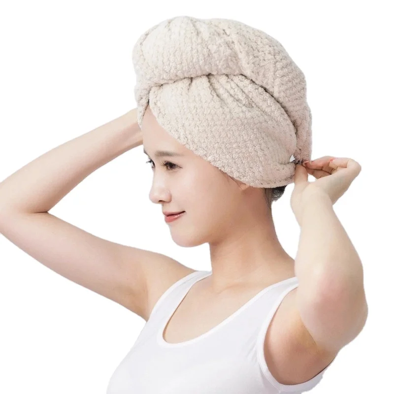 RTSYE-1218 New style cheap super elastic dry hair cap microfiber absorbent shower hair cap