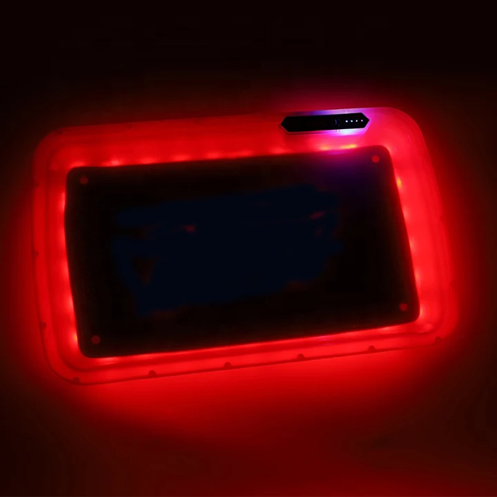 
OEM/ODM Plastic Rechargeable LED Weed Glow Rolling Tray for Bar Decoration 