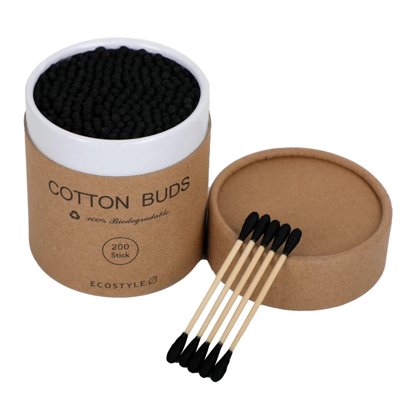Biodegradable Eco-friendly Cotton Buds Disposable Q-tips Bamboo Sticks Natural Cotton Swabs