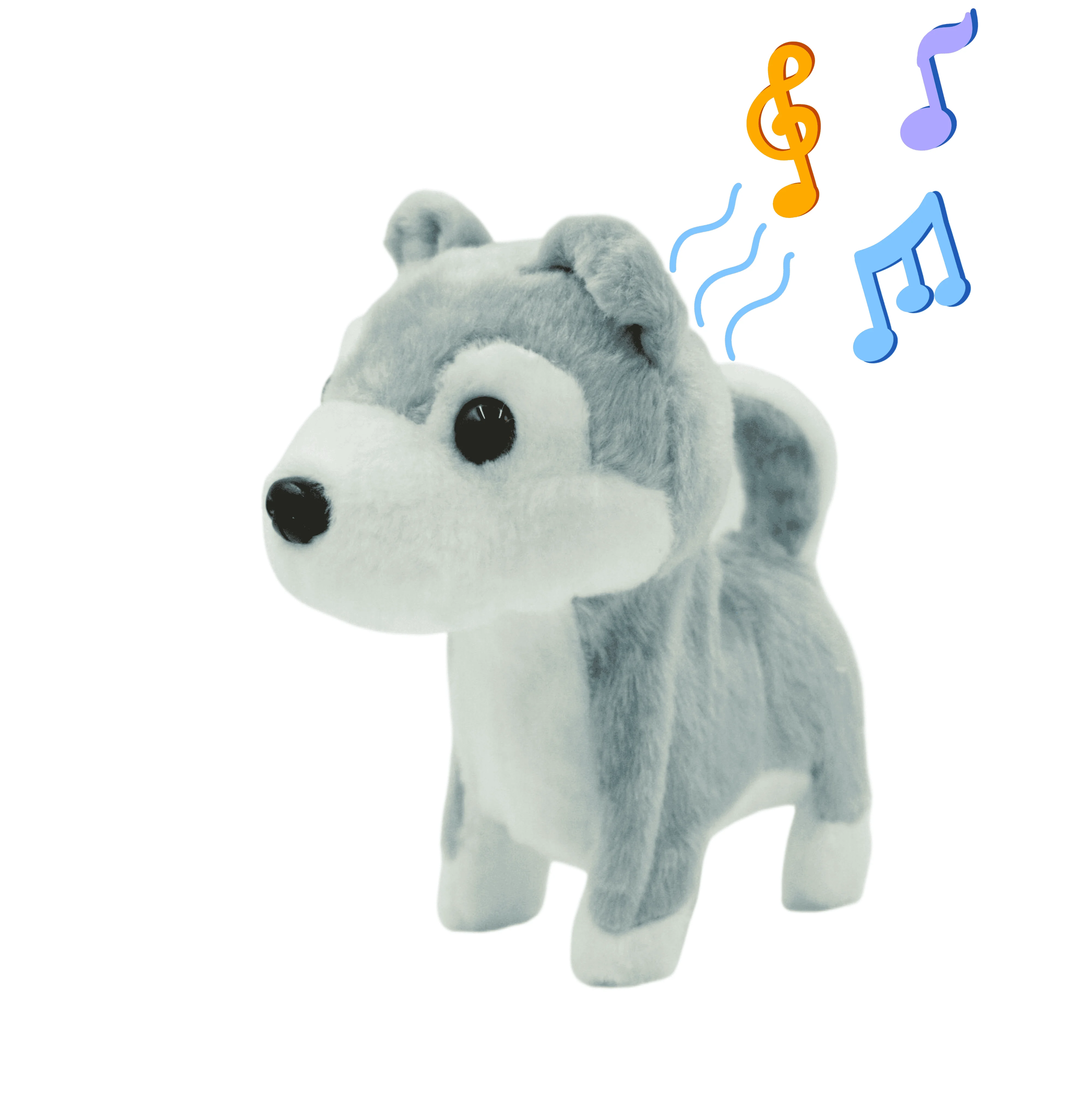 Customized Designed	soft plush linen voice recorder  Husky talking toys stuff toys electronic plush toys