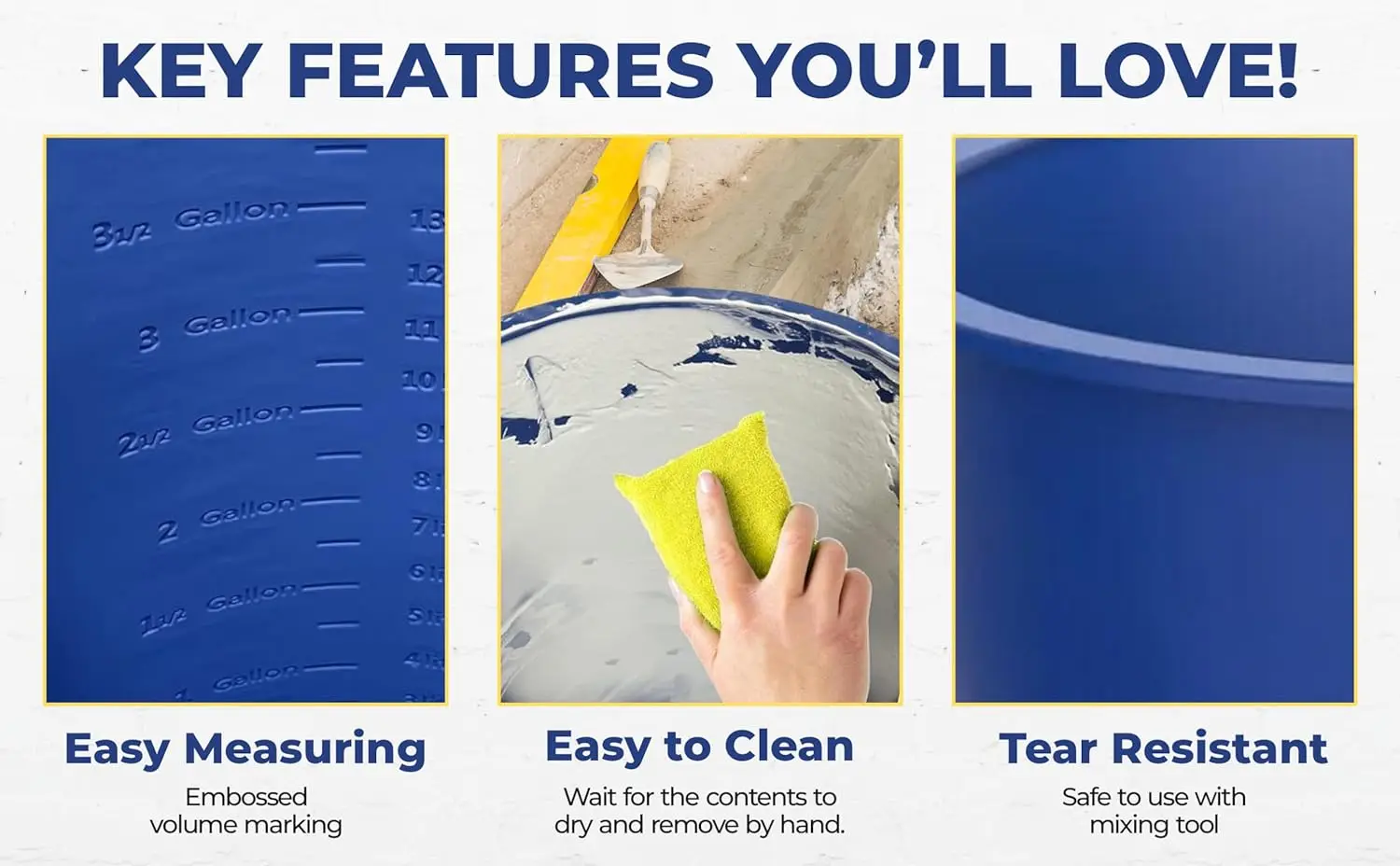 Rubber bucket liner BucketBuddy Heavy Duty Bucket Liner - Flexible and Reusable Silicone bucket liner - 5 Gallon