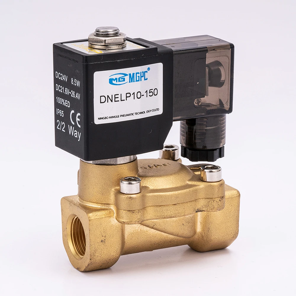 DNELP series 2/2 way Brass Solenoid Valve 16bar 12V 24V 220V Water Valve