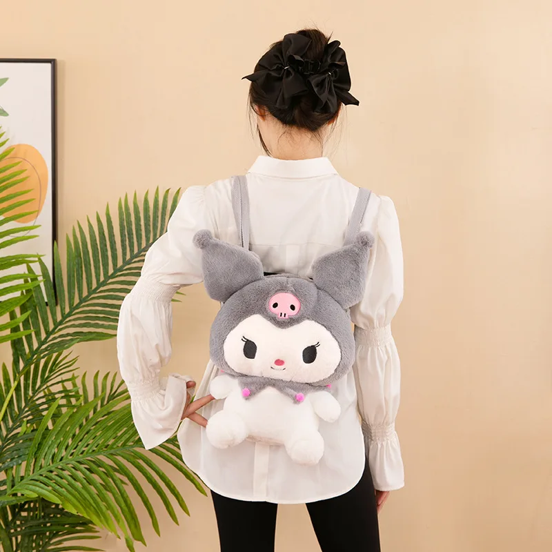 30CM Cartoon Kawaii Plush Backpack Toy Melody Fashion Backpack Cute Anime Stuffed Animals Backpack For Kid Toys Wholesale