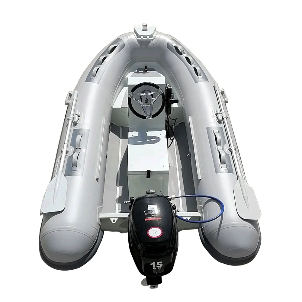 Orca 11ft Hypalon Semi-Rigid Inflatable Boat Aluminum 330 Outboard Motor PVC Material 1.2mm Thickness Fishing Sport Lakes Rivers