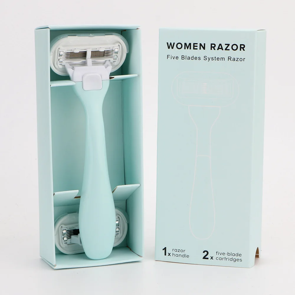 Women System Razor for Sensitive Skin Replaceable Refills 5 Blades Reusable Facial Razor for Women Shaving Razor