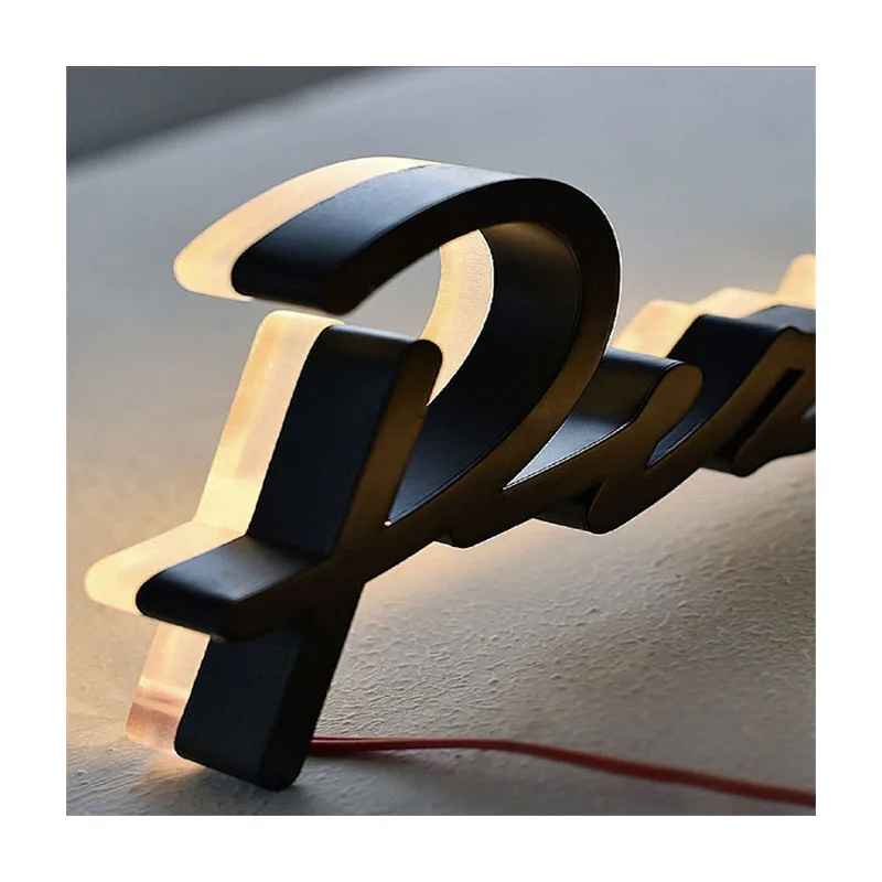 Custom Gold Acrylic Signs Light Sign Logo Letters Store Sign for Business Outdoor