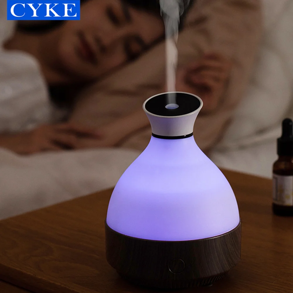 CYKE Luxury Diffuser Aroma  Electric Essential Oil Wood Grain Humidifier Dark Brown Atmosphere Lamp Designer Aroma Diffuser 812