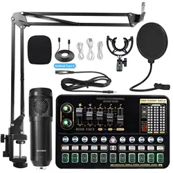 bm800 mic V10 Pro Sound Card v300 Set the Professional studio recording  SoundCard condenser microphone for mobile phone tiktok
