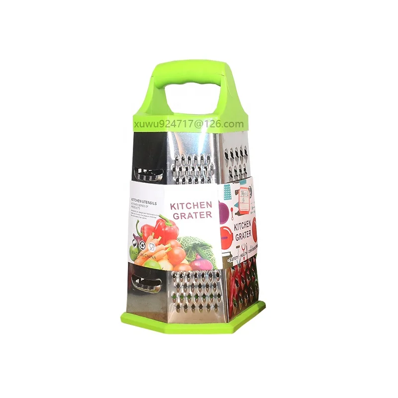 New Multi function 6 Sides Handle Vegetable Grater Stainless Steel Potato Grater Cheese Vegetable and Fruit Kitchen Grater